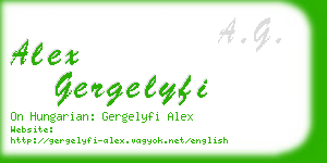 alex gergelyfi business card